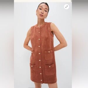 Tuckernuck Cognac Suede Ollie Dress XS Mocha Brown NWT